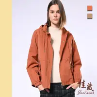 在飛比找momo購物網優惠-【Just Wear 佳葳】工裝風抽繩連帽棉質外套 2色(女