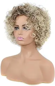 Beavorty Curly Afro Wig Bangs High Temperature Fiber Women's Hair Wig Stylish Fashion