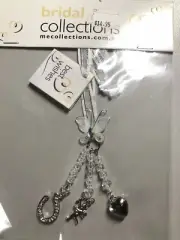Wedding Bridal Charm Best Wishes Butterfly, Heart, Cupid & Diamonte Horsehoe