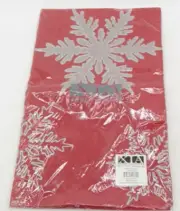 Snowflakes Pattern Christmas Table Runner Red 16" x 36" TF