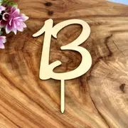 Wooden Age 13 Birthday Cake Topper