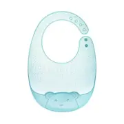 Baby Bib Apron Smock Waterproof Plastic Silicone Feeding Pouch Blue Pink Yellow