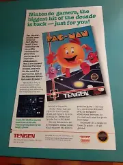 Pac-man Tengen Video Game Ad Print Advertisment Preowned 1984