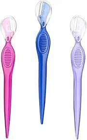 Ipetboom 3Pcs Eyebrow Razors Stainless Steel Eyebrow Trimmers for Precision Shaping Beauty Makeup Tools Red for Women and Travel Friendly