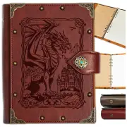 DUROTAN DND Notebook Vintage Dragon Journal Unique Refillable Binder Leather A5