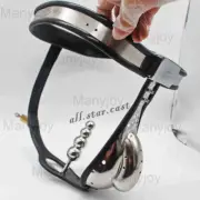 Male ARC Chastity Belt Cage with 4 Ball Plug Locking Stainless Steel Device BDSM