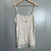 Established 1962 Dress barn cami tank tan xl floral lace mesh layering piece