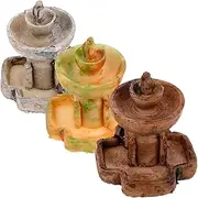 Decorative Miniature Fountain for Fairy Garden 3pcs Resin Ornaments Home Decorative Accessories