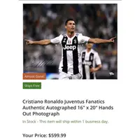 在飛比找蝦皮購物優惠-C羅 Christiano Ronaldo 親筆簽名 尤文圖