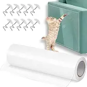 Cat Scratch Protection 3 m with 10 Screws, Scratch Protection Sofa Cat Sofa Transparent Scratch Protection Pad Furniture Protector Cat Furniture Protection Scratch Pads for Cats for Furniture Couch Door Wall Scratch Repellent