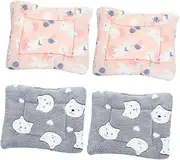 Happyyami 4pcs Small Animal Sleeping Mat Warm Blanket for Hamsters Guinea Pigs Soft Cloth for Winter Use Lightweight Portable Cage Liners