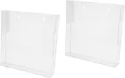 COHEALI 2pcs File Folder Wall File Holder File Tray Rack Bins Magazine Display Brackets Files Display Case Clips Bankers Unit Monitor Gold Vinyl Holders Bookends Office Transparent Acrylic