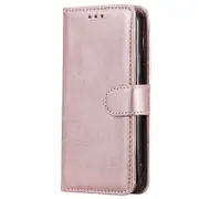 For Iphone 11 Pro Solid Horizontal Flip Protective Case With Holder and Card Slots and Wallet and Photo Frame and Lanyard(Rose Gold)