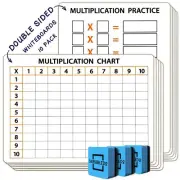 SCRIBBLEDO 10 Pack Dry Erase Multiplication Chart White Board 9" x 12" Multip...