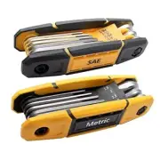 17pcs Folding Allen Wrench Set | Metric & Standard SAE - Key Pack of 2 17 pcs