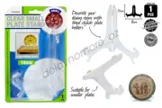 1 Clear Plate Plastic Stand Holder Display Easel Picture Frame Photo Bowl Small