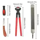 4PCS Farriers Tools Hoof Trim Shoeing Kit Hoof Nipper Rasp Knife Horse Farm Set
