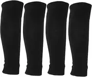 [INOOMP] 2sets Men's Leg Warmers Grip Socks for Football Shin Guards Sleeves for Men 2pairs*2