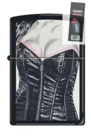 Zippo 7217 woman leather and lace black DISCONTINUED - Rare Lighter + FLINT PACK