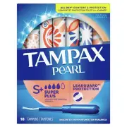 Tampax Pearl Super Plus Unscented 18 Count (Pack of 12)