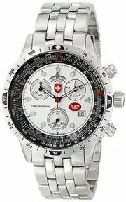 NEW CX Swiss Military 1735 Men's Airforce 1 Multifunctional Silver Dial SS Watch