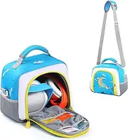 Carrying Case Compatible with Yoto Player (3rd Gen.), Dual Openings Storage Bag for Audio Music Player, Headphone and Audiobook Cards (Sky Blue)