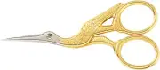 Gingher Stork Embroidery Scissors and Leather Sheath - 3.5" Craft Scissors for