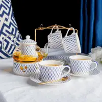 在飛比找ETMall東森購物網優惠-水果茶壺蠟燭加熱花茶壺花茶杯花茶茶具英式下午茶茶具套裝咖啡杯