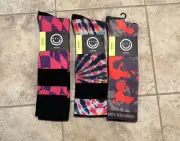 3 NEW Pairs Neff Snow Socks, Long, Wool Blend, Tie Dye, Shoe Size 6-12 Colorful