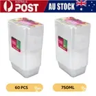 60 pcs 750ml Takeaway Food Containers with Plastic Lids Take away Meal Prep Box
