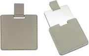 Fkereg 2 Pack Small Compact Mirror for Purse with Cover, Stainless Steel Cute Pocket Mirror, Square Mini Travel Mirror, Portable Handheld Tiny Makeup Cosmetic Mirror for Women Girl Men (Gray)