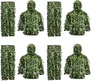 [Mellisso] 4X Sticky Flower Leaves Camouflage Suit Hunting Suit Camouflage Universal Camo Set (B)