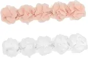 Hohopeti 2pcs Hair Accessories Five Flower Headband for White Pink Soft Elastic Comfortable Fit present for Little Princesses