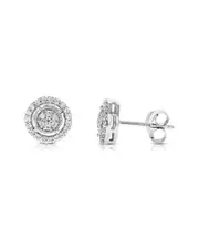 Silver 0.38 ct. tw. Diamond Studs