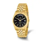 Mens Charles Hubert IP-plated Black Dial Watch