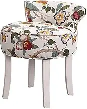 Footstool Dressing Table European upholstered Bench Dressing Velvet Dressing Chair Bedroom backrest Chair with Solid Wood Legs seat Height 45 cm (17.7 inches) (Color : B)
