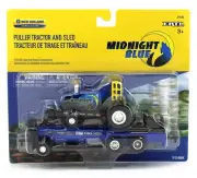 ERTL 1:64 NEW HOLLAND *MIDNIGHT BLUE* TRACTOR PULLER* w/PULLING SLED SET NIP