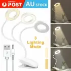Clip On LED Lights Reading Table Desk Bed Bedside Night USB Rechargeable Lamp AU