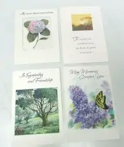 4 Assorted Vintage Hallmark "Sympathy" Greeting Cards Lot #14