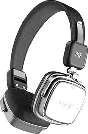 iKF-R2 Retro Headphones Bluetooth 5.4 Vintage On-Ear Wireless Headphones, 60 Hours Playtime, Hi-Fi Res Fast Charging, Noise Isolation, Lightweight Design, Wired 3.5mm Plug (Black)