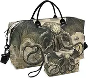 [ZRYSMY] Monster Poster Picture Duffel Bag for Traveling, Travel Bag Gym Bag, with Multiple Interior Pockets Shoulder Weekender Bag for Women Men with Toiletry Bag 20.5L x 1.9W x 13.8H, Multi-Colored