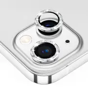 ZUSLAB iPhone 14 Camera Lens Protector, 9H Tempered Glass Camera Cover Screen Protector Metal Individual Ring for Apple (2022) - Sparkling Silver