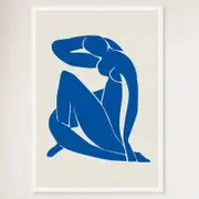 Galrie Henri Matisse Blue Nude II Art Print Modernist Masterpiece (1952) Elegant for Home, White Frame, A2 42x 60cm (16x 24inch)