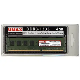 UMAX DDR3-1333 4GB 512X8 桌上型記憶體