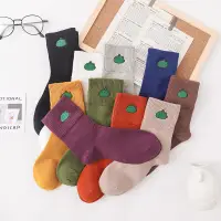 在飛比找蝦皮購物優惠-【日光手感】日系刺繡泡泡龍保暖中筒襪(10色)素色襪子 中筒