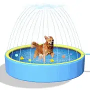 47" Thicken Large Dog Pool,Non-Slip Kiddie/Kids Pool Hard Plastic,2-in-1 Fold...