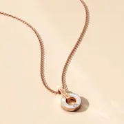Pillar of Love Pendant Necklace in Rose Gold Plated Titanium with Genuine 0.01ct Diamond