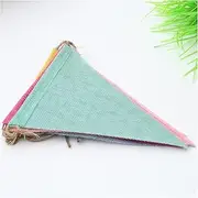 Bunting Flags DIY Decorative Ornament Birthday Wedding Party Handmade Hanging Bunting Activity Fabric Accessories Triangle Flag Bunting