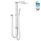 Square Chrome Twin Rain Shower Head Set Handheld Sliding Rail Diverter DIY