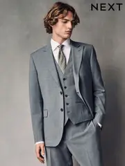 Grey Slim Fit Wool Blend Motionflex Suit Jacket (Q62657) | $200